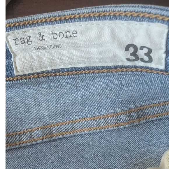 Rag & Bone Nina High-Rise Ankle Skinny Jeans Light Wash Raw Hem Womens Sz 33 - Picture 7 of 8
